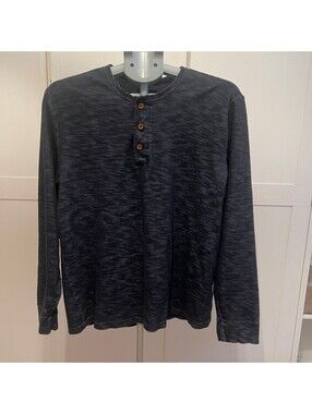 Abercrombie & Fitch Men's Large Navy Blue Henley